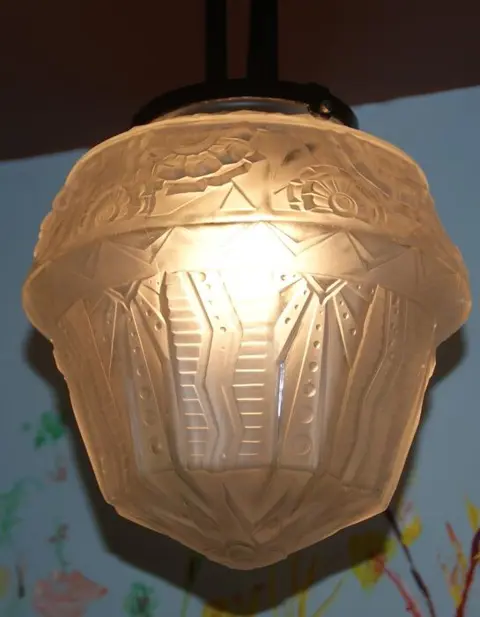 Kroonluchter, plafondlamp, Art Deco ophanging gesigneerd