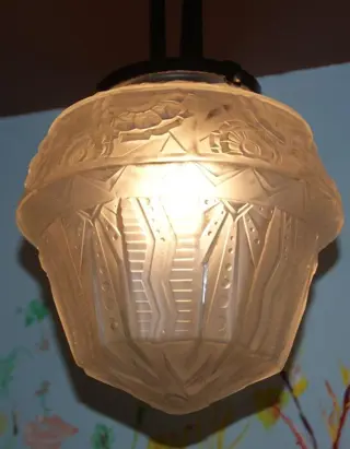 Kroonluchter, plafondlamp, Art Deco ophanging gesigneerd