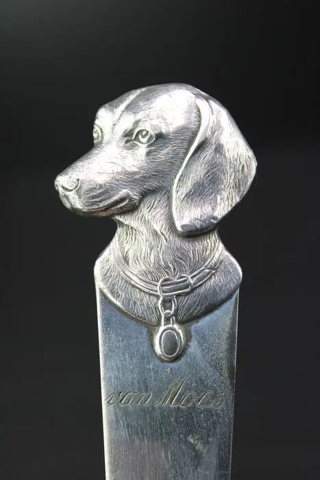 WMF / Geislingen - Art Nouveau verzilverde hondenkop
