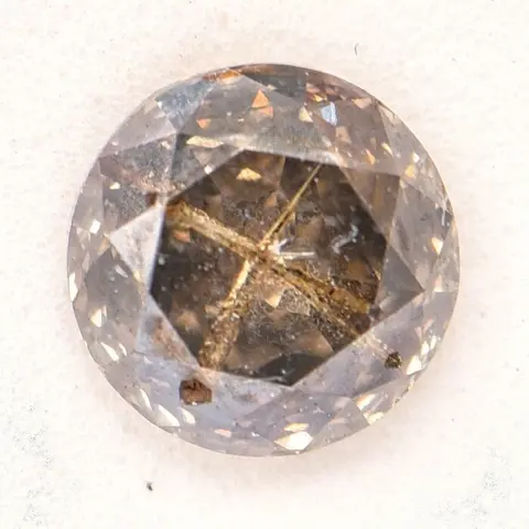 1 pcs Diamant - 1.46 ct - Rond - Natural Fancy Deep Brown