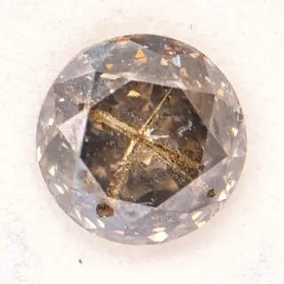 1 pcs Diamant - 1.46 ct - Rond - Natural Fancy Deep Brown