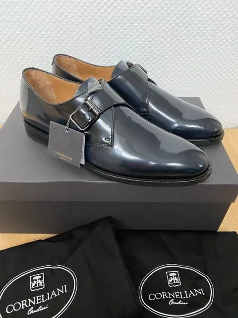 Corneliani - NEW - Made in italy - Blue - Patent Leather -