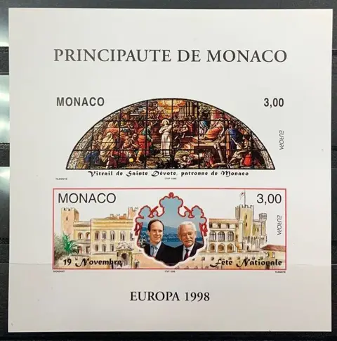 Monaco 1998 - Monaco, special block No. 31a, Europa 1998, imperforate, VF