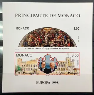 Monaco 1998 - Monaco, special block No. 31a, Europa 1998, imperforate, VF