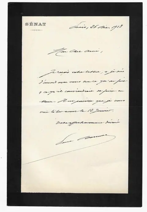 Paul Doumer - Président de la République française - belle lettre autographe signée - 1918