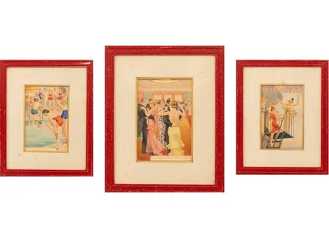 Art Deco litho schilderijen (3)