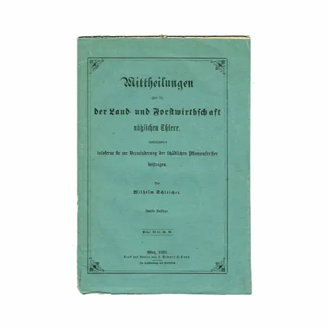 Wilhelm Albert Schleicher - Mittheilungen über die der Land- und Forstwirtschaft nützlichen Thiere - 1869