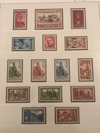 Saarland 1950 - Volledige jaargang met Europarat - Michel 289/303