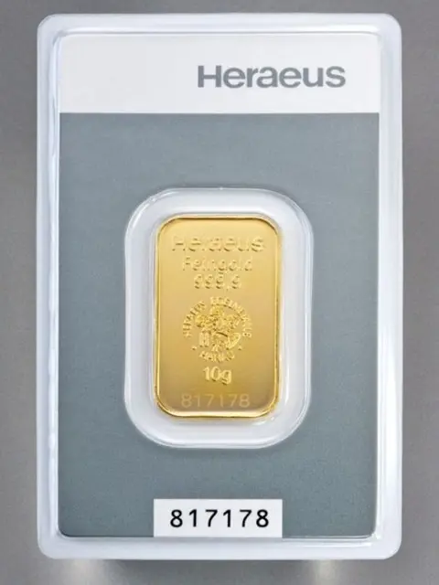 10 gram - Goud .999 - Heraeus, Kinebar
