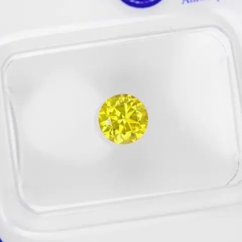 Diamanten - 0.51 ct - Briljant, Rond - SI2 - Fancy Vivid
