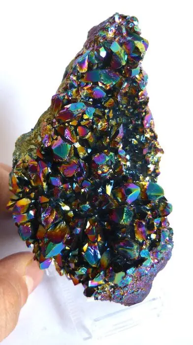 Regenboog amethist behandeld met edele metalen - 11,3 x 6