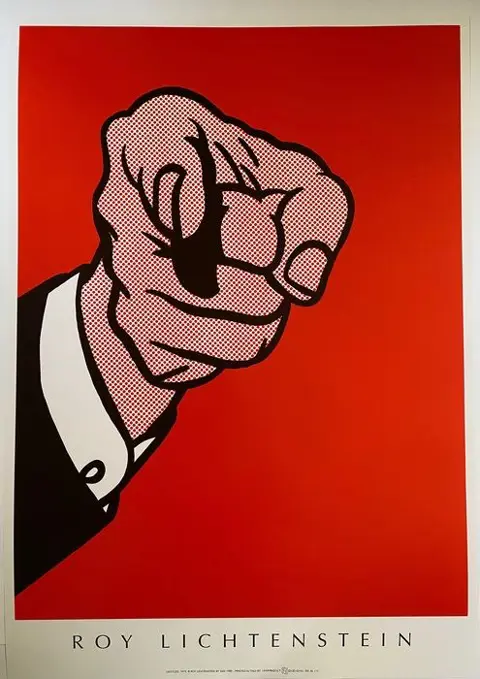 Roy Lichtenstein, (after) - Finger pointing (1963) - 1989
