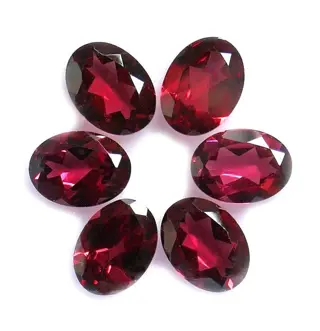 6 pcsRode granaat - geen minimumprijs - 7.40 ct