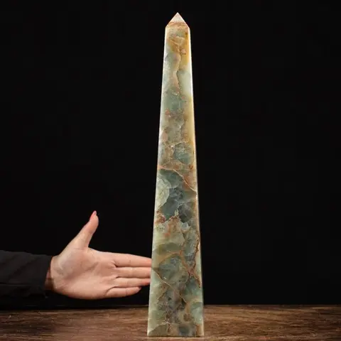 Premium agaten Obelisk - 440×80×70 mm - 3705 g
