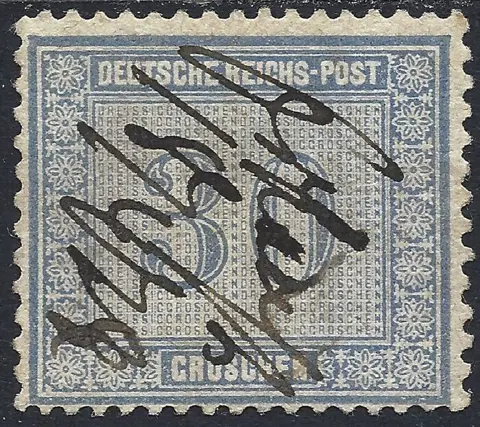 Duitse Rijk 1872 - 30&nbsp;groschen “Innendienst” (Internal Service), pen stroke cancellation, with certificate - Michel 13