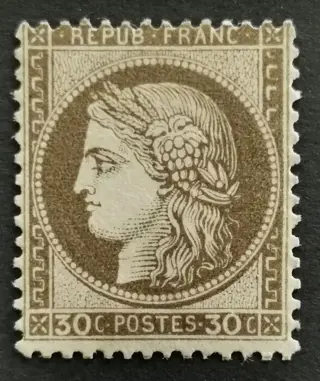 Frankrijk 1872 - Classic stamp of France N°56 Ceres issue 30 c. brown. Quote: €1,100 - Yvert et tellier N°56