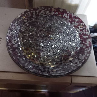 Mozaiek schaal, glas - puntgaaf, erg mooi - foto 1 - - 22,50 - foto 2 - 19,50