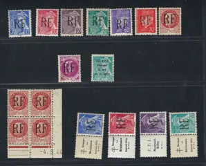 Frankrijk - NEUF** Lot de timbres libération Montreuil Bellay avec texte patriotique
