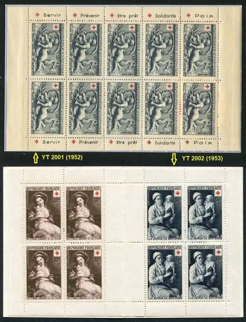 Frankrijk 1952/1953 - Red Cross booklets n° 2001 and 2002 - Yvert&Tellier -