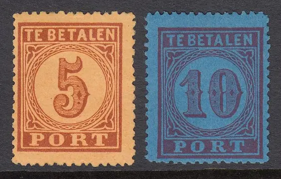 Nederland 1870 - Portzegels met groot waardecijfer - NVPH P1/P2