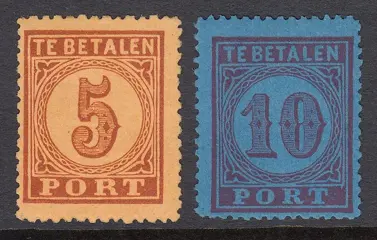 Nederland 1870 - Portzegels met groot waardecijfer - NVPH P1/P2