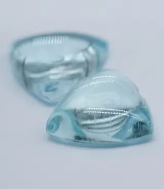 2 pcs Licht groenachtig blauw Topaas - 46.31 ct
