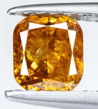 Diamant - 0.57 ct - Natural Fancy Vivid Yellowish Orange -