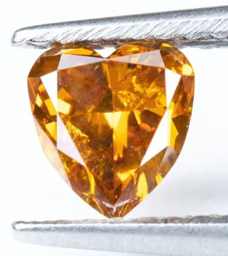 Diamant - 0.65 ct - Natural Fancy Vivid Yellowish Orange -