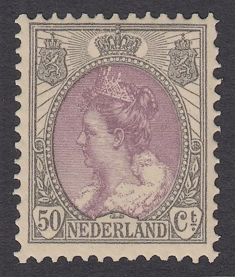 Nederland 1914 - Koningin Wilhelmina 'Bontkraag' - NVPH 75