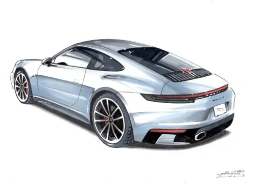 Afbeelding/illustratie - Porsche 911 GT3 - Dessin original