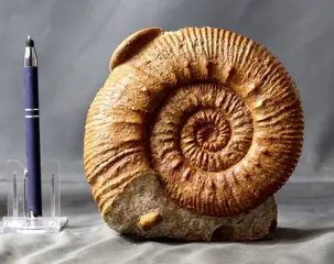 Fijne ammoniet met stekels - mooi geprepareerd - Zelfstaand