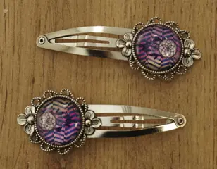 Haarschuifjes cabochon " Dromenvanger " set van 2 stuks