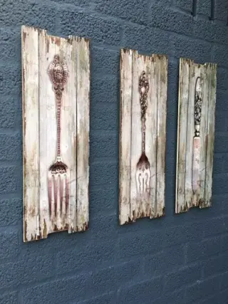 Set van 3 borden , wandbord vis , kado