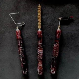 Set van 3 ergonomische vliegbind gereedschap (Fantasy Bruin