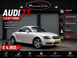 Audi TT 1.8 5V Turbo, nette staat, tweede eigenaar, binnen gestaan de agelopen 21 jaar