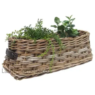 Vensterbankmand riet leer 20cm hoog