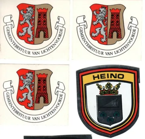 4 autostickers Nederland,Heino,Lichtenvoorde(3x),NW