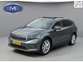 Skoda Enyaq iV 80, panoramadak, electr bedienbare trekhaak, 1/2 lederen sportinterieur, achteruitrij