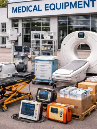 medische apparatuur, handschoenen, ECG-apparaten, chirurgische apparatuur,