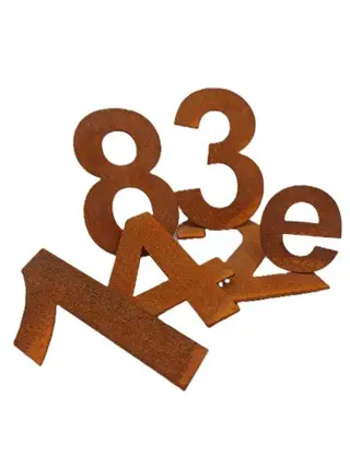 Cortenstaal huisnummers