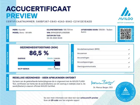 Hyundai Kona EV Comfort 64 kWh | SOH 86,5 % | BTW Auto |
