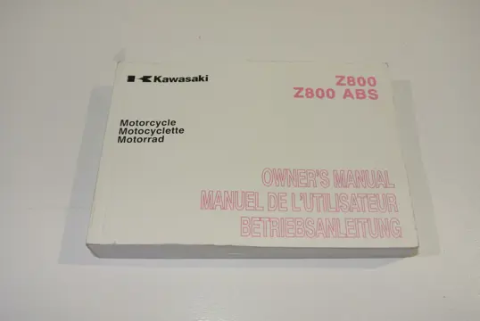 INSTRUCTIEBOEKJE Kawasaki Z 800 2013 - 2014