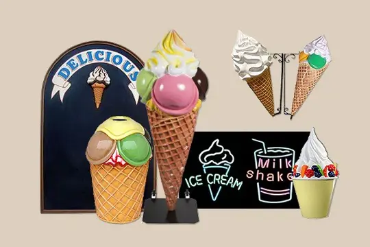 Polyester Schepijsjes, IJsafvalbakken en Softijsjes