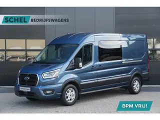 Ford Transit 350 2.0 TDCI L3H2 Limited DC 185pk 5 Zits - 2x Schuif - Trekhaak - Cruise - Camera - Bi