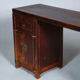 Foto 23 van Smalle lange wandtafel of sideboard  massief iepenhout prachtige patina ca 1890