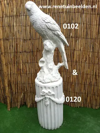 Papegaai met zuil. nr 0102 & 0120.
