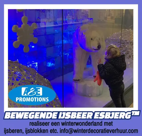 verhuur grote ijsberen pinguins props drachten leeuwarden info@winterdecoratieverhuur.com