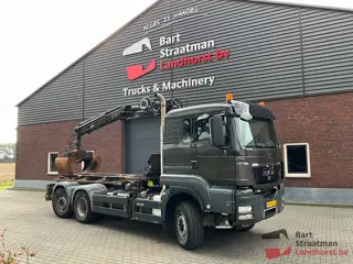 MAN TGS 28.400 6X4-4 BL luchtgeveerd met Hiab kabelcontainersysteem en Hiab 144E-3 HIPRO kraan. BS21