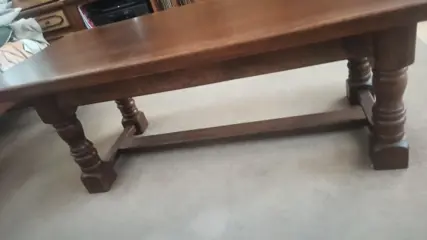 Salontafel lekker lang massief eiken incl glasplaat