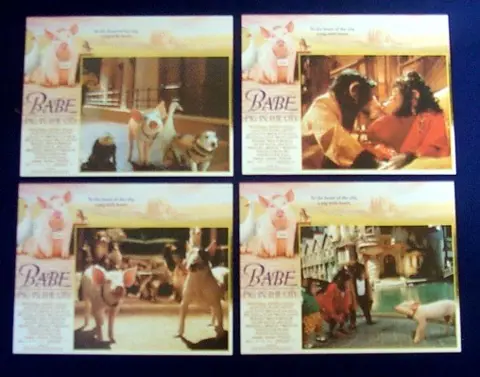 BABE PIG IN THE CITY lobbycard set.